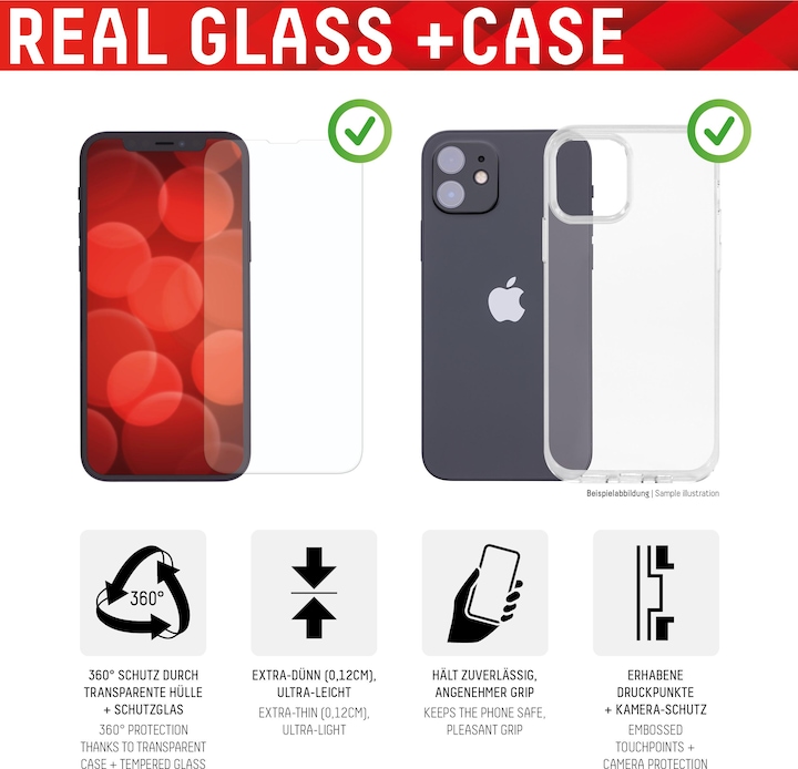 Image du produit Displex Real Glass, 2D Panzerglas + Handyhülle (1 pièce(s), Apple iPhone 14 Pro)