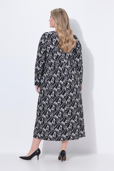 Produktbild Ulla Popken Maxikleid, A-Linie, V-Ausschnitt, Langarm, Taschen (42, 44)