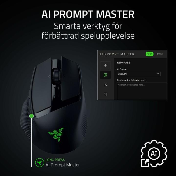 Actual product image Razer Basilisk Mobile Schwarz - Portable Ergonomische Gaming Maus (Cable, Wireless)