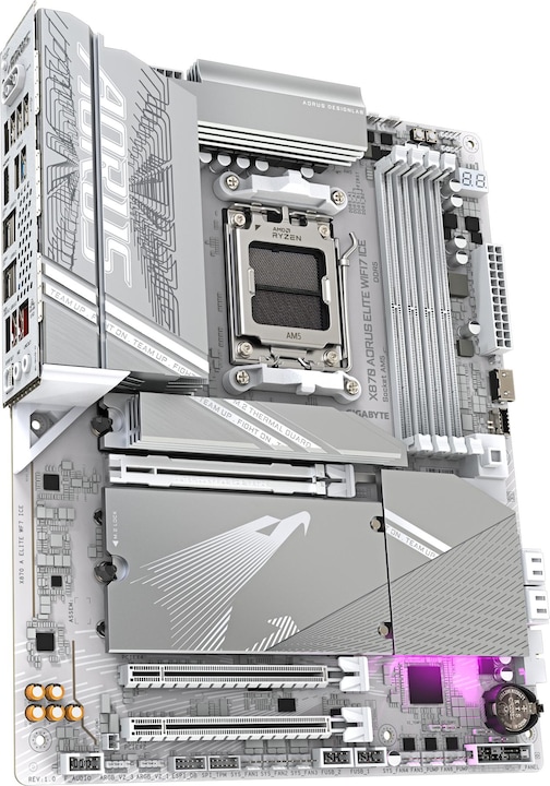 Actual product image Gigabyte X870 AORUS ELITE WIFI7 ICE (AM5, AMD X870, ATX)