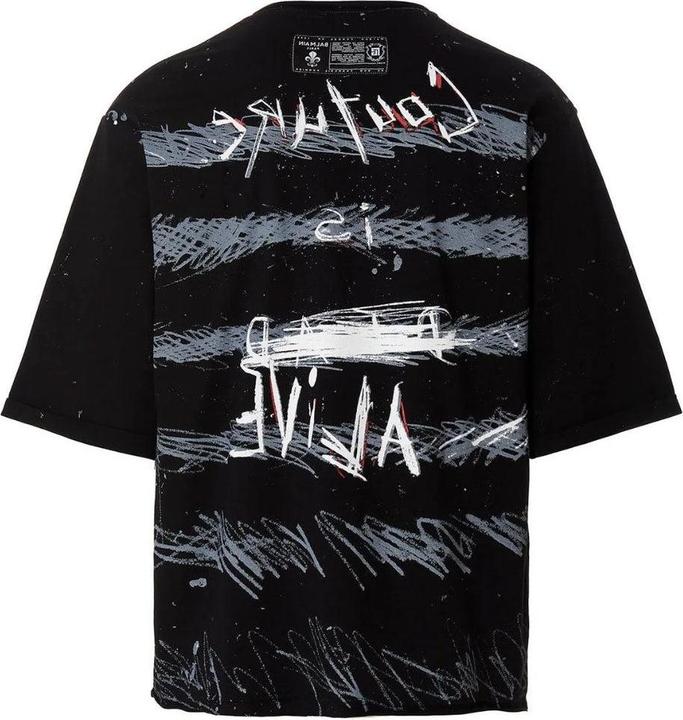 Actual product image Balmain Mens Paris Graffiti Logo T-Shirt (L)