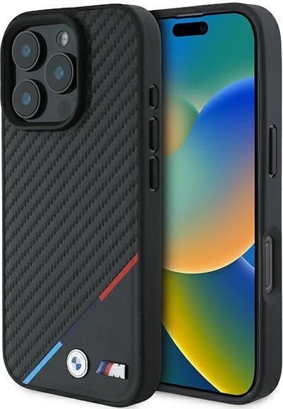 Produktbild BMW BMHMP16L23PUDTK iPhone 16 Pro 6.3" czarny/black hardcase M Carbon Tricolor Line MagSafe (Apple iPhone 16 Pro)