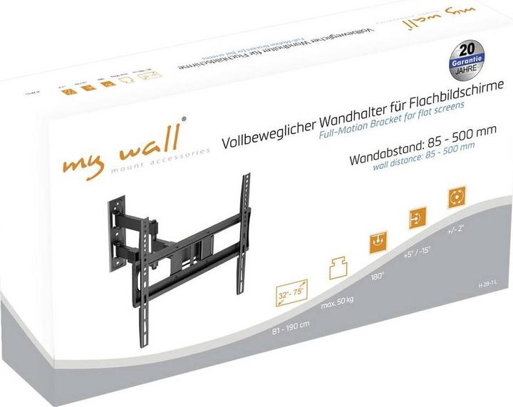 Produktbild myWall My Wall TV-Wandhalterung 81,3 cm (32") - 190,5 cm (75") Schwenkbar (Wand, 50 kg, 32" - 75")