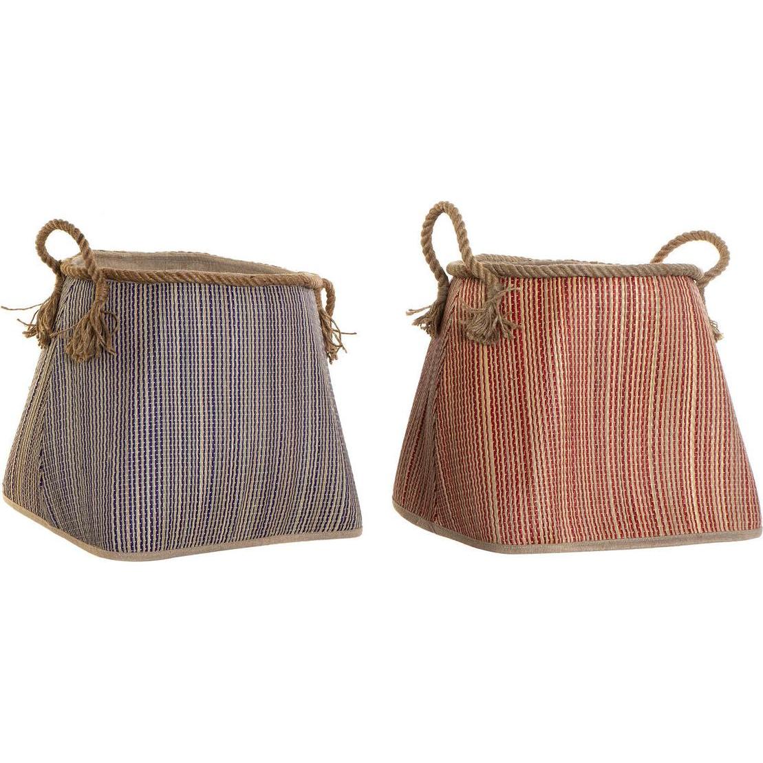 DKD Home Decor, Cesta, Basket 40 x 40 x 45 cm Natural Fibre (2 Units) (40 cm, 2x)