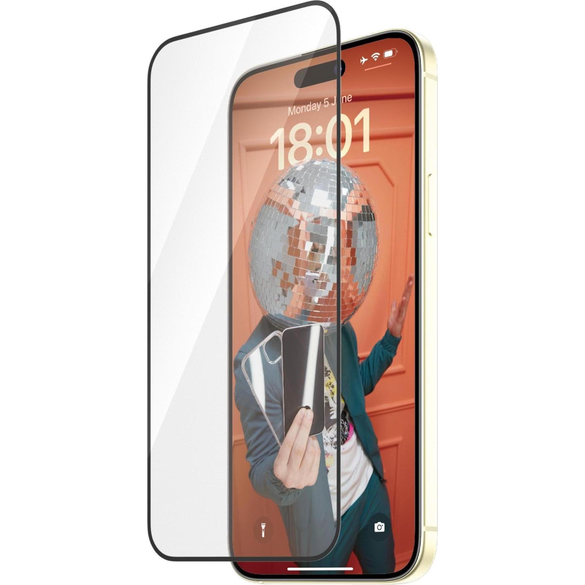 PanzerGlass Screen Protector Ultra-Wide Fit w. EasyAligner (1 Stück, Apple iPhone 15 Plus), Smartphone Schutzfolie, Tran...