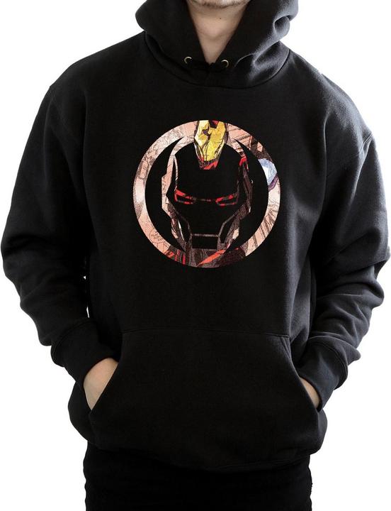 Actual product image Mens Iron Man Montage Symbol Hoodie (L)