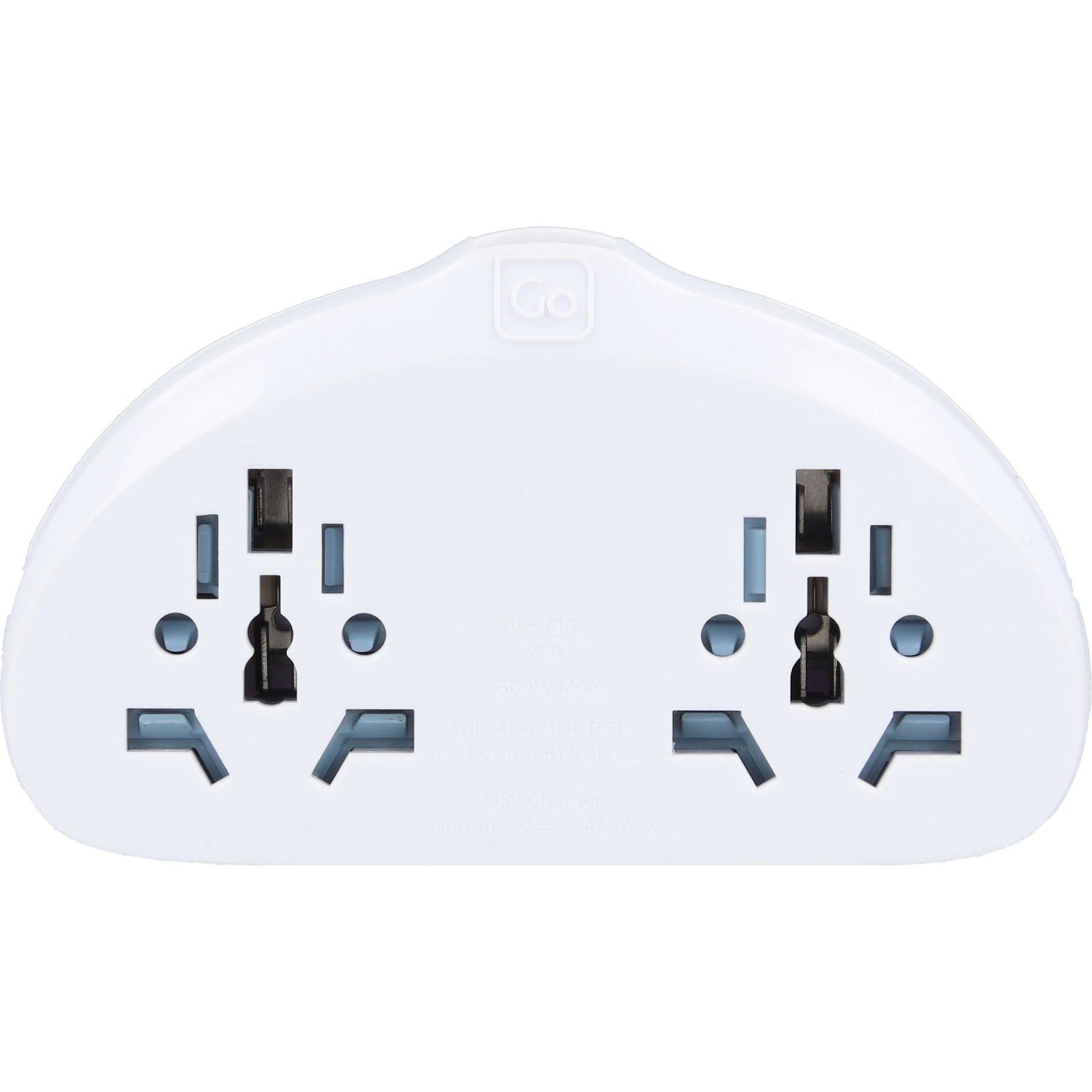 Go Travel, Reiseadapter, Weltweiter Duo Adapter USB Europa