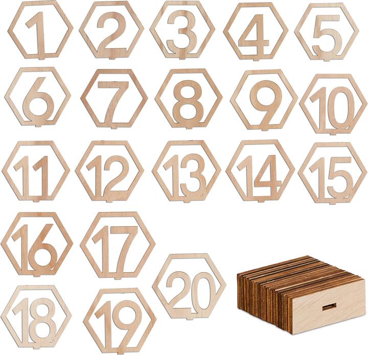 Actual product image Relaxdays 20x table numbers