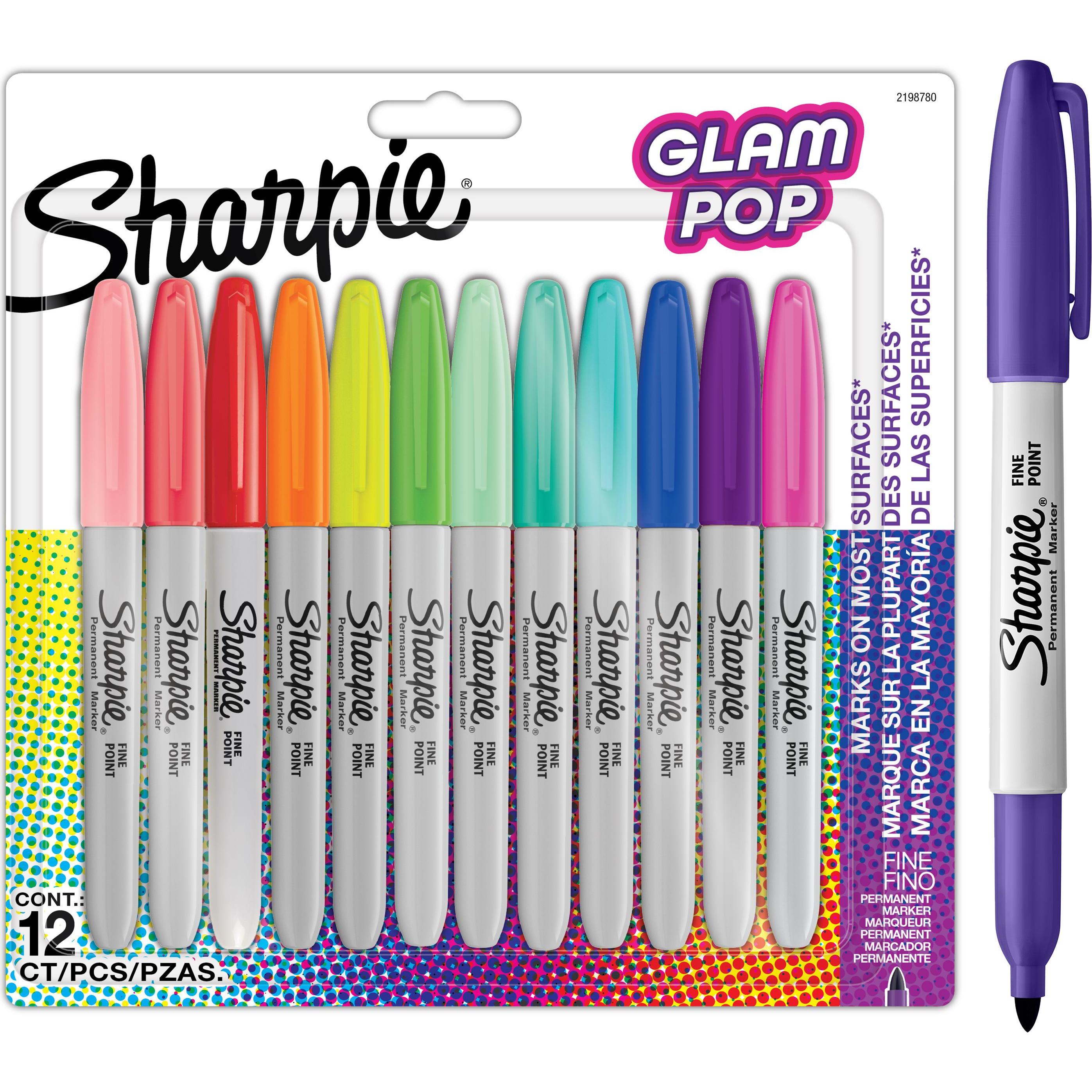 Newell, Evidenziatori, Sharpie - Marchio permanente Fine Glam Pop 12-Blister (2198780) (12 x)