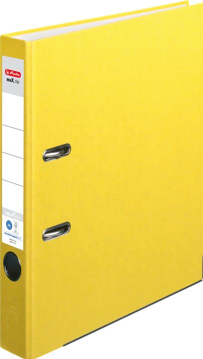 Produktbild Herlitz Ordner maX.file nature plus, Rückenbr.: 50 mm, gelb DIN A4, Spezialpapierbezug, Kantenschutz, aufgek (A4, 50 mm, 1 Stück)