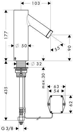 Immagine prodotto hansgrohe Miscelatore elettronico per lavabo con regolazione della temperatura Funzionamento a batte