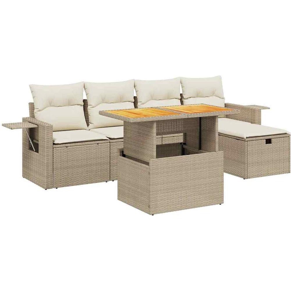 VidaXL, Gartenlounge, Gartenmöbel Sofa Garnitur Gartengarnitur Garten Sitzgruppe 6-tlg. Beige