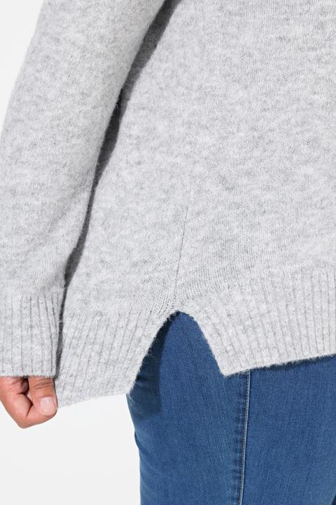 Image du produit Ulla Popken Pull rayé oversize, col montant et manches longues (54)