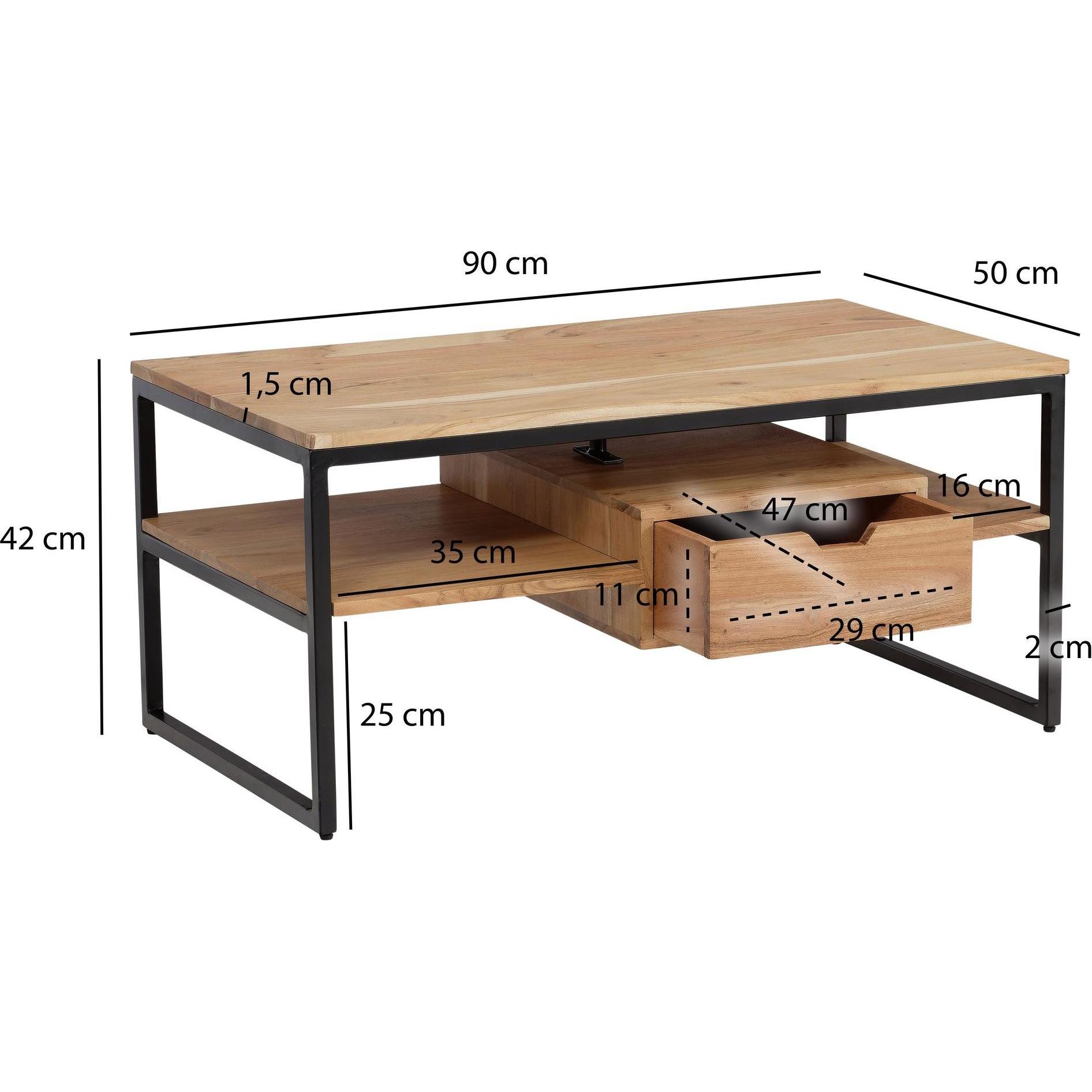 Thumbnail - Wohnling, Couchtisch + Beistelltisch, 90x50x42 (90 x 50 x 42 cm)
