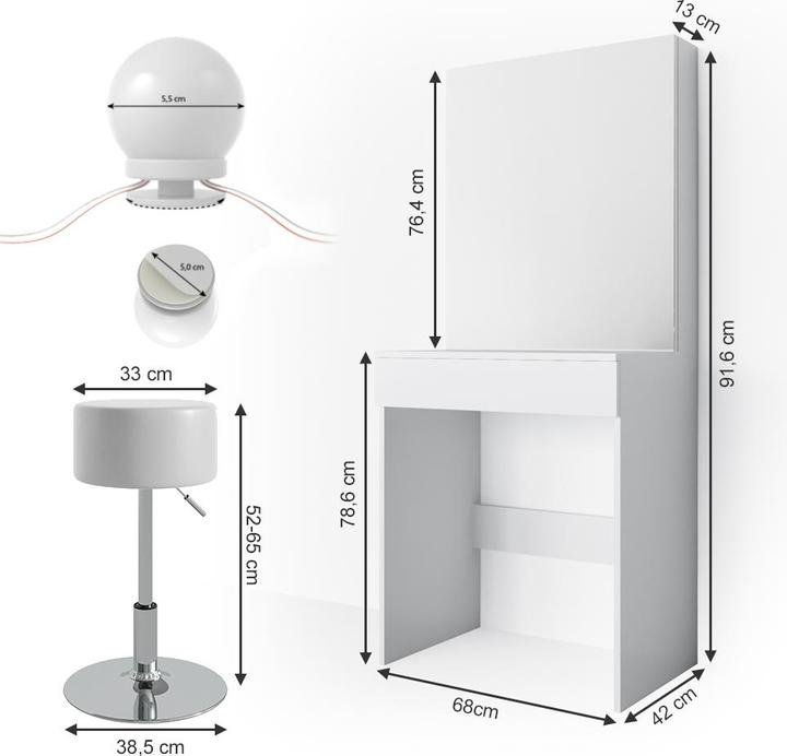 Produktbild Vicco Melle (68 x 42 x 155 cm)