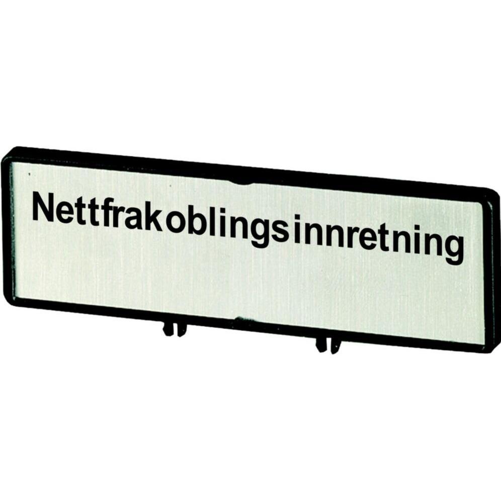 Eaton, Systemstromversorgung, Träger mit Schild, verwendbar für T5, T5B, P3, 88 x 27 mm, beschriftet mit zNetz-Trenneinr...
