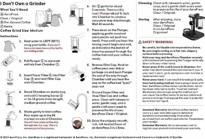 Image du produit Aeropress Machine à café d'origine (0.25 l)