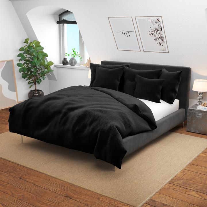 Produktbild Lotus Bettwaren Bettwäsche Satin Seersucker uni (Duvetbezug, 200 x 210 cm)