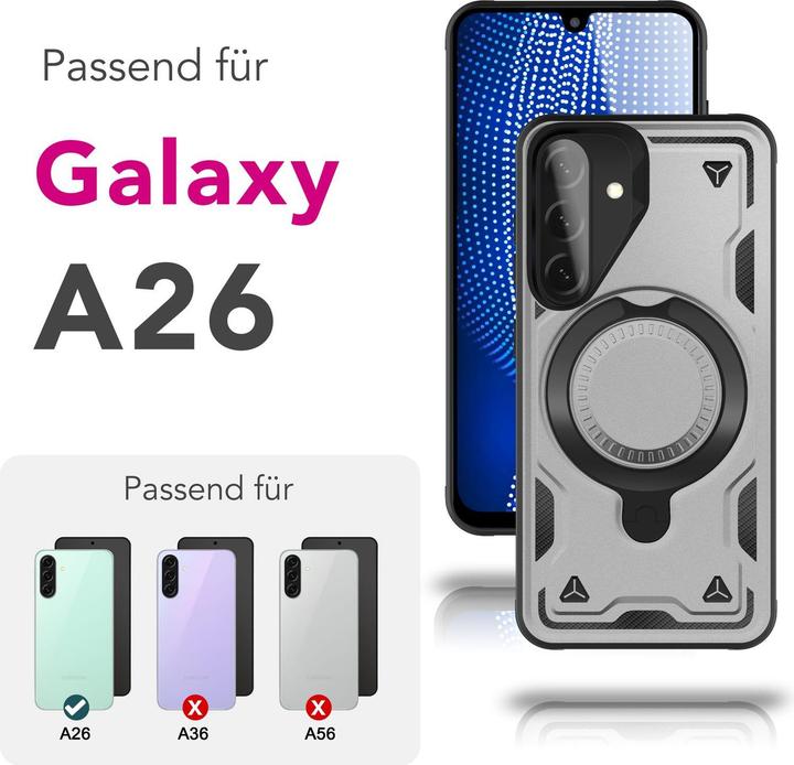 Actual product image Nalia Stormguard - Stabile Panzer Hülle mit MagSafe & 360-Grad Ringhalter - Military Cover (Samsung Galaxy A26)