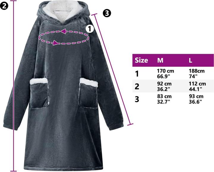 Produktbild vidaXL Decken-Hoodie (92 x 170 cm)