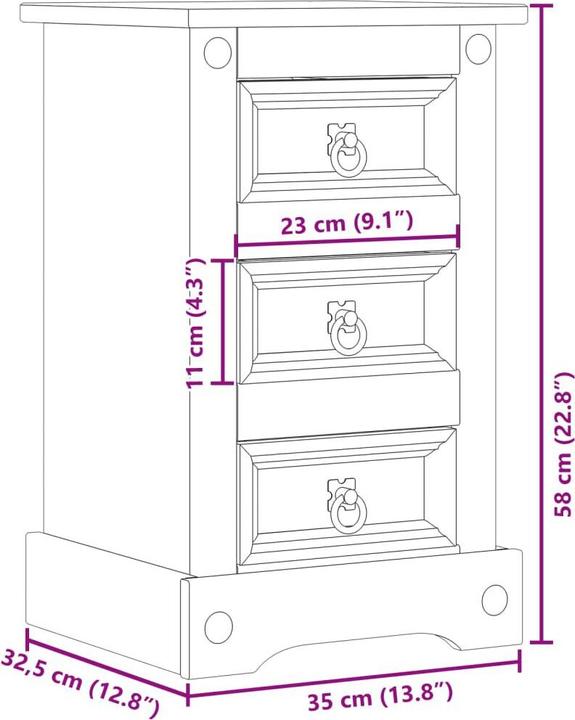 Immagine prodotto vidaXL Nachttisch (35 x 32.50 x 58 cm)