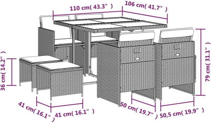 Produktbild vidaXL Garten Essgruppe