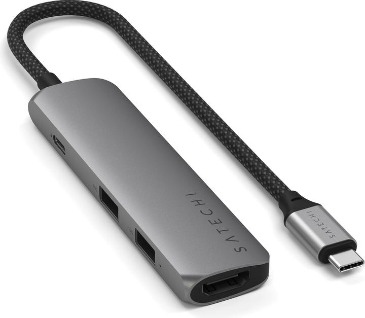 Produktbild Satechi Slim 4 Multiport Hub Space Grey (USB-C, 4 Ports)