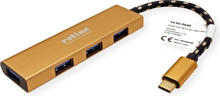 Produktbild Roline GOLD USB 3.2 Gen 1 Hub, 4fach, Typ C Anschlusskabel (USB-C, 4 Ports)