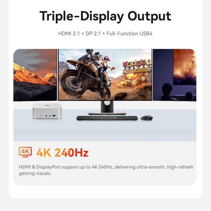 Produktbild Beelink Mini PC SER9 mit AMD Ryzen R7, Wi-Fi 6 & USB 4 (1000 GB, 32 GB, AMD Ryzen 7 H 255)