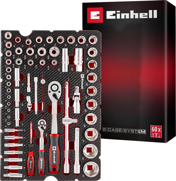 Einhell Einleger E-Case Stecknüsse & Ratschen 60-tlg.