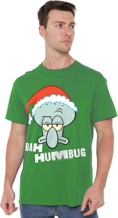 Immagine prodotto Spongebob Squarepants Bah Humbug Maglietta Natale Squidward Uomo (XL)