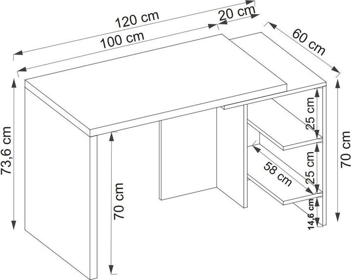 Produktbild Kalune Design Frank (120 x 60 x 73.60 cm)