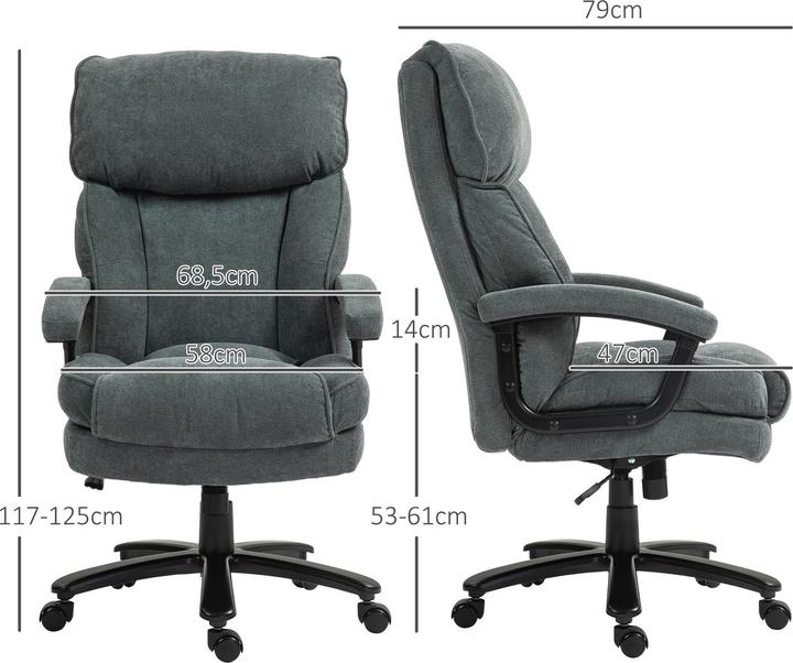 Produktbild Homcom Bürostuhl Polyester Grau