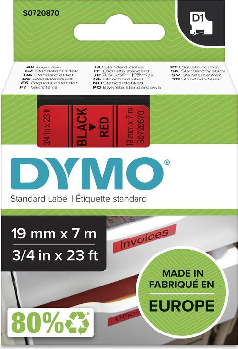 Produktbild Dymo S0720870 Standardband (1.90 cm, Rot)