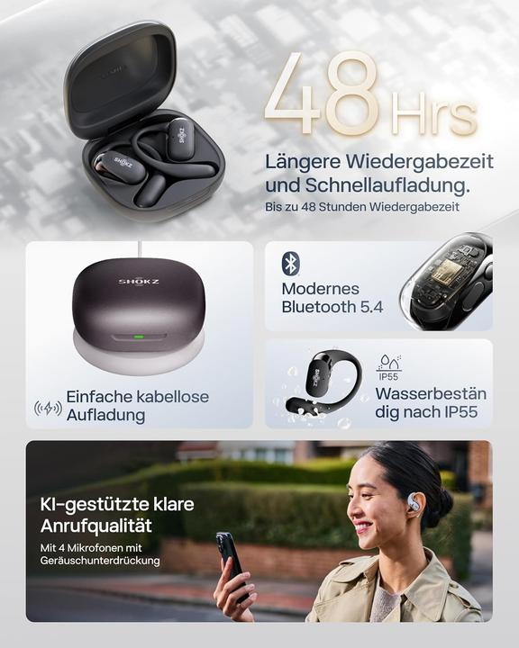 Produktbild Shokz OpenFit 2+ (Passive Geräuschunterdrückung, 8 h, Kabellos)