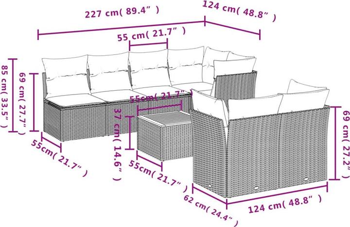 Produktbild vidaXL Garten Sofagarnitur