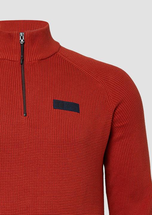 Produktbild s.Oliver Strickpullover Pullover aus Strukturstrick mit Troyer-Kragen (XXL)