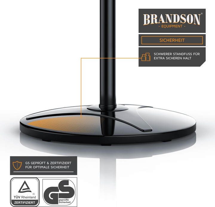Image du produit Brandson Ventilateur sur pied, 42 cm Ø, ventilateur sur pied, télécommande, inclinable 30°, 50W, oscillation (57 dB)