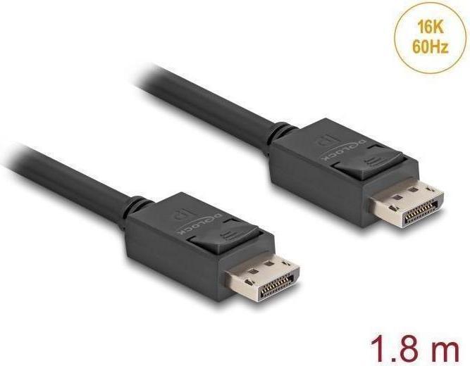 Immagine prodotto Delock Cavo DisplayPort 16K 60 Hz 80 Gbps 1,8 m (1.80 m, DisplayPort, 2.1)