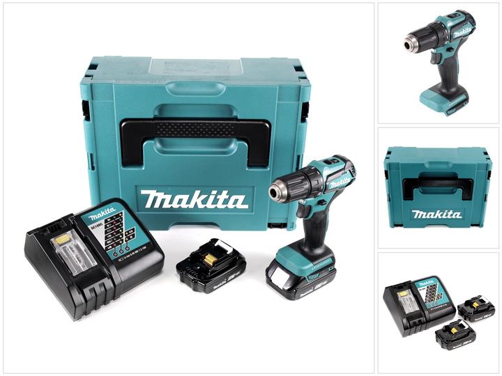 Produktbild Makita DDF 483 RAJ Akku Bohrschrauber 18 V 40 Nm + 2x Akku 2,0 Ah + Ladegerät + Makpac