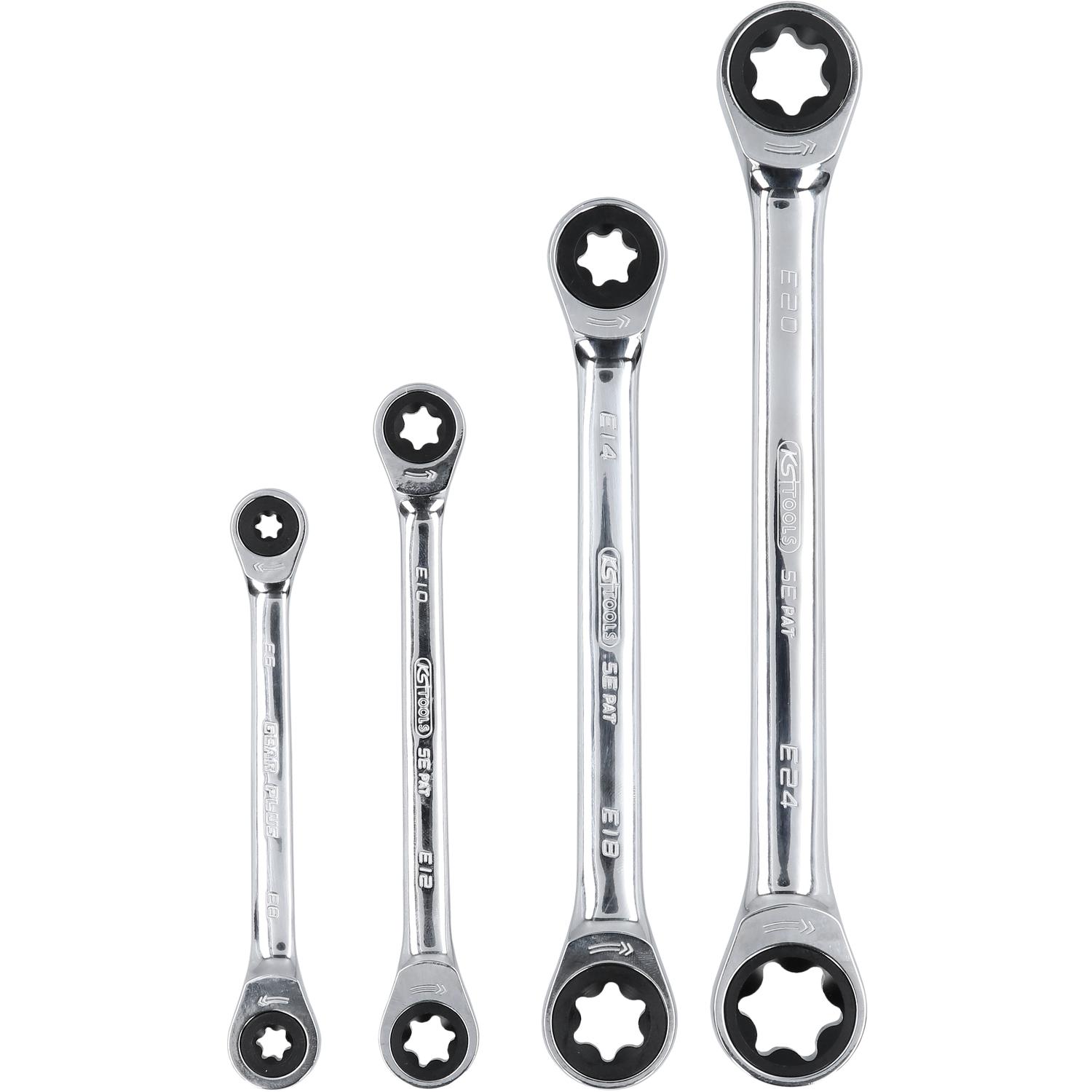 Thumbnail - KS Tools, Schraubenschlüssel, GEARplus TX-E-Doppel-Ratschenringschlüssel-Satz 5 (18 mm, 11 mm, 12 mm, 20 mm, 19 mm, 15 m...