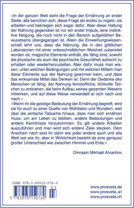 Produktbild Alchemie und Magie der Ernährung - Hrani Yoga (Deutsch, Omraam Mikhal Avanhov, 2008)