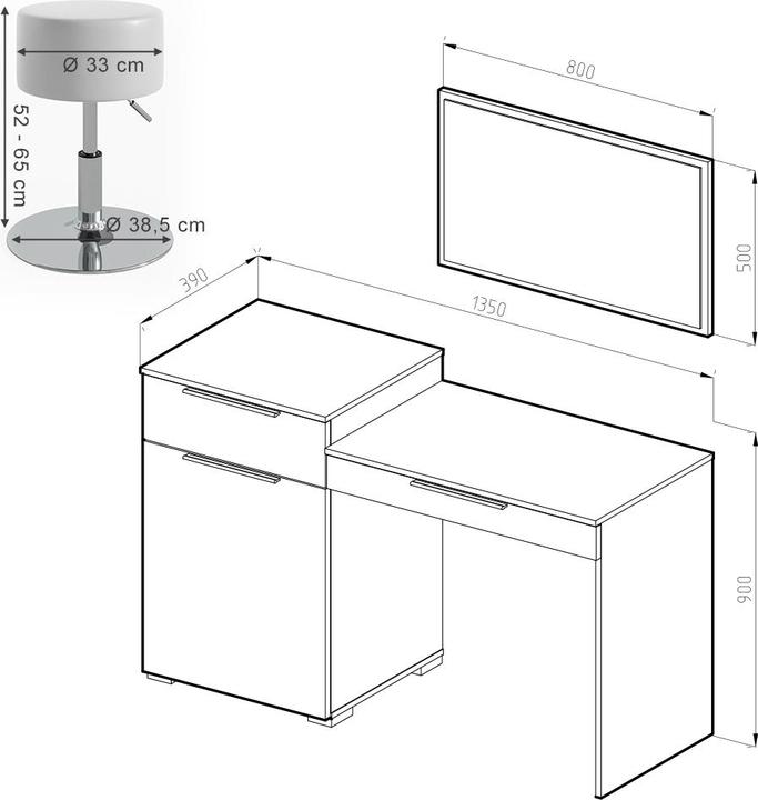 Image du produit Vicco Lilli mit Hocker (135 x 39 x 90 cm)