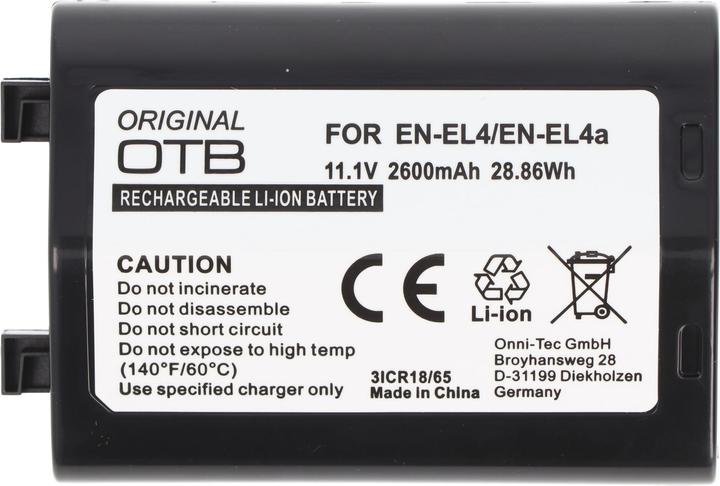Actual product image AccuCell Akku Nikon EN-EL4 Akku, F6, D2H, D2X, D3, D3X (Camera battery)