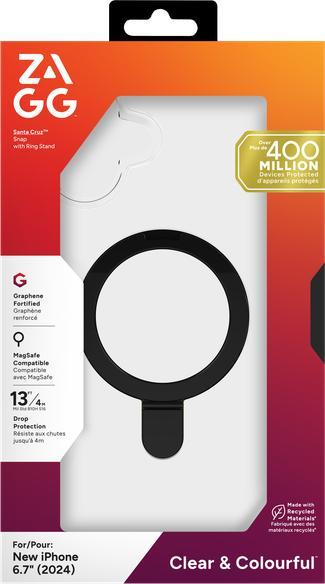 Actual product image Zagg Santa Cruz Snap, Cover, Apple, iPhone 16+, 17 cm (6.7"), Schwarz, Transparent (Apple iPhone 16)