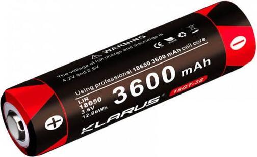 Actual product image Klarus 18650 18GT-36 3600 mAh LiR Akku