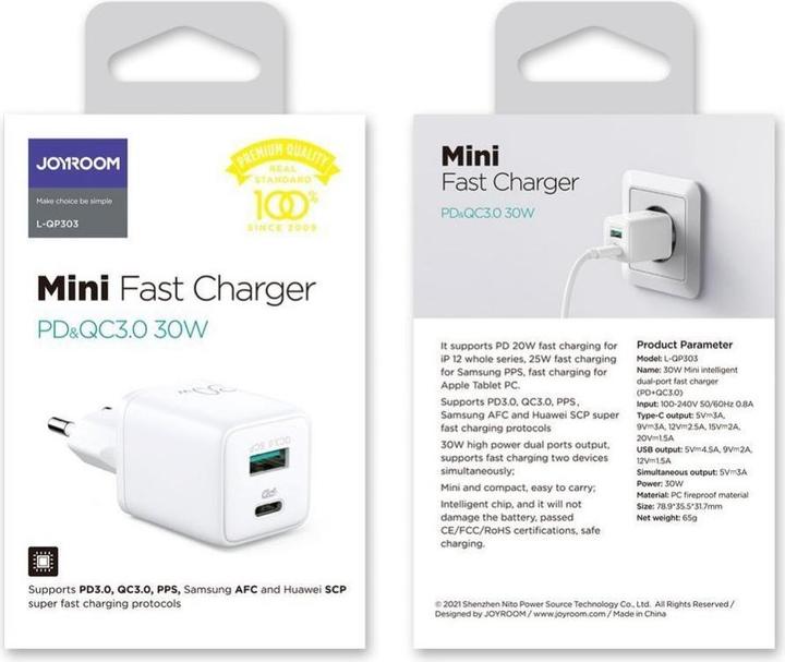 Produktbild Joyroom Mini Fast Charger (30 W)