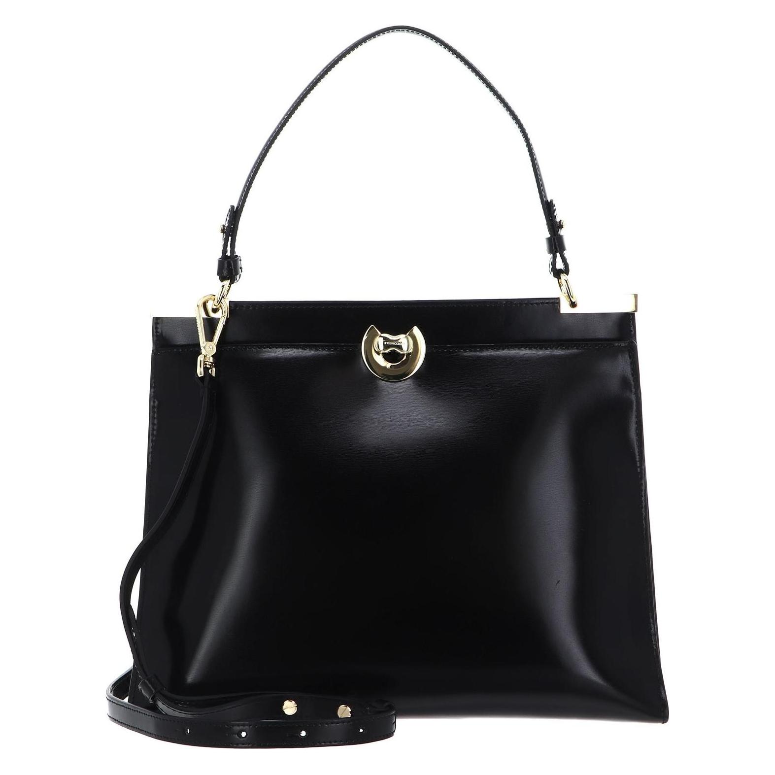 Coccinelle, Damen, Handtasche, Binxie Handbag Shiny Calf Leather, Schwarz