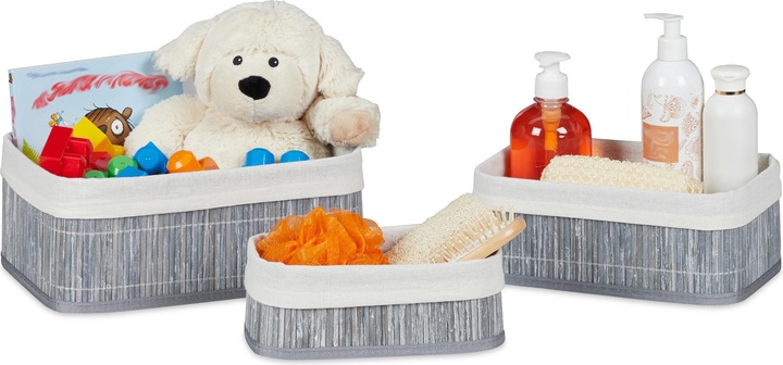 Produktbild Relaxdays Aufbewahrungskorb (3 x, 30 x 20 x 12.5 cm)