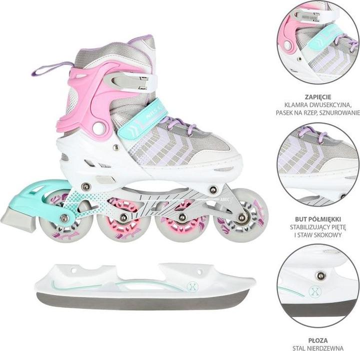 Produktbild Nils Rolki Extreme NH18192 z wymienną płozą regulowane białe r. 29-33 (29, 30, 31, 32, 33)